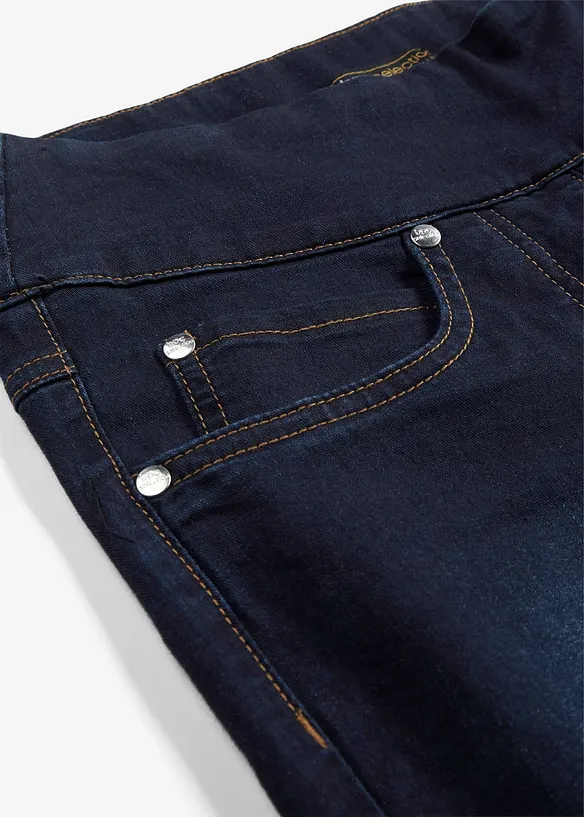 Jeans ultra elasticizzati con bordo vita comodo straight, vita media, bonprix