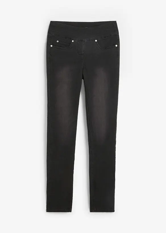 Jeans ultra elasticizzati con bordo vita comodo straight, vita media, bonprix