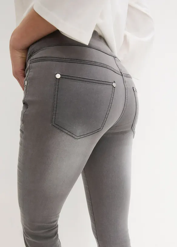 Jeans ultra elasticizzati con bordo vita comodo straight, vita media, bonprix