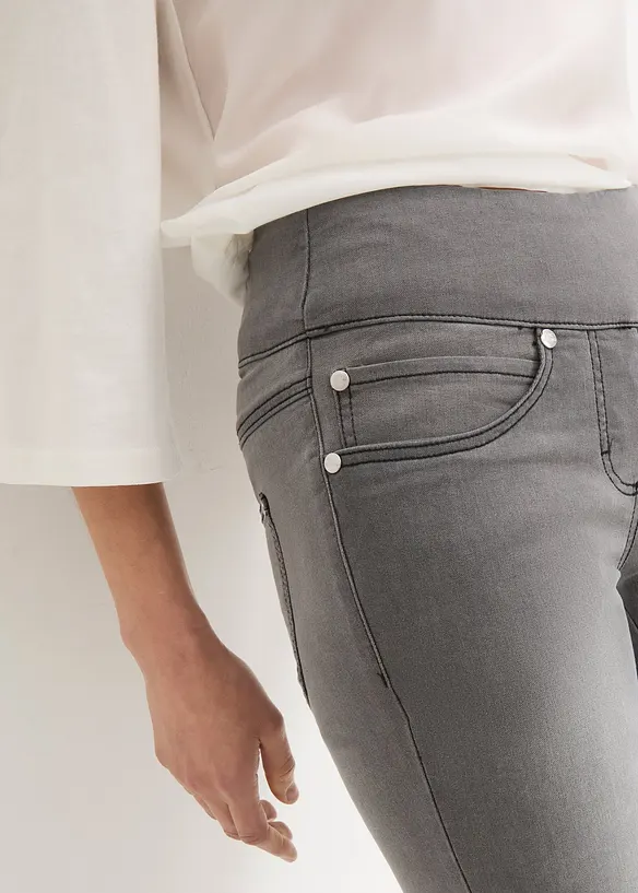 Jeans ultra elasticizzati con bordo vita comodo straight, vita media, bonprix