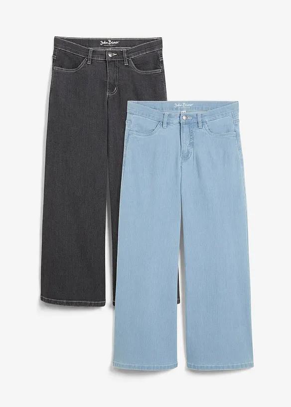 Jeans capri elasticizzati comfort (pacco da 2), bonprix