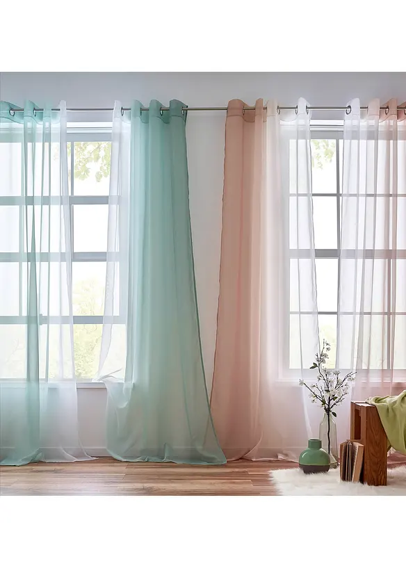 Tenda con poliestere riciclato e colori sfumati (pacco da 2), bonprix