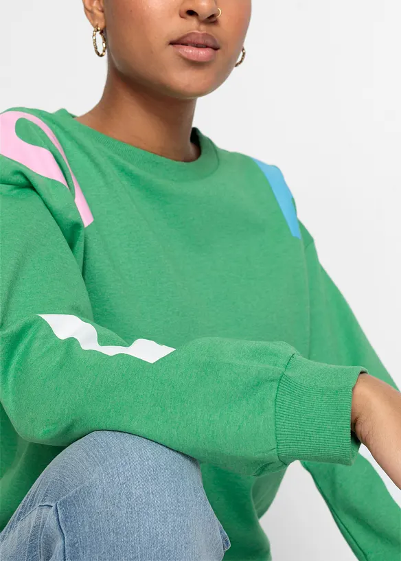 Felpa oversize in misto cotone morbido, bonprix