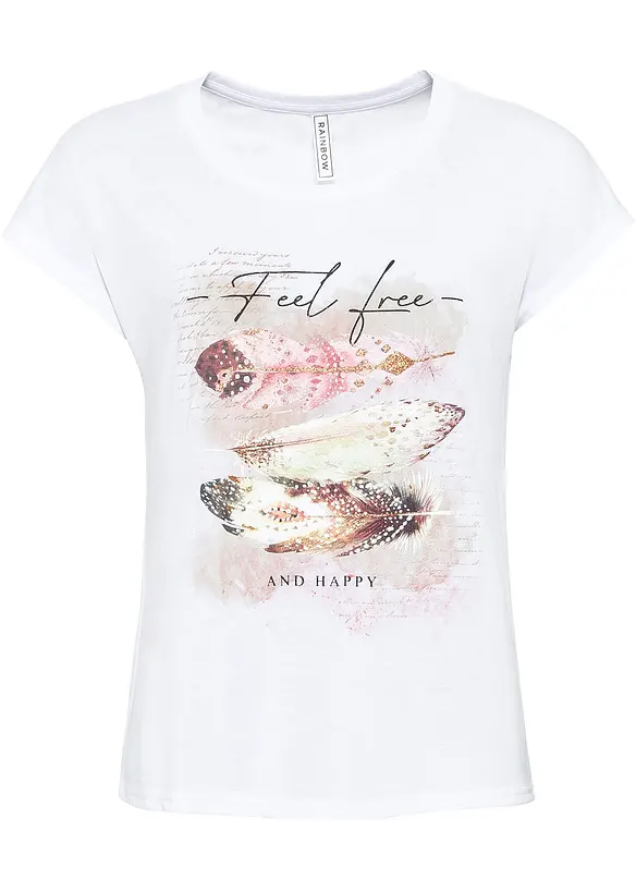 T-shirt con piume, bonprix