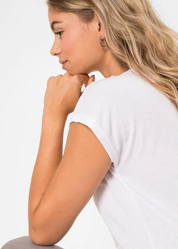 T-shirt con piume, bonprix