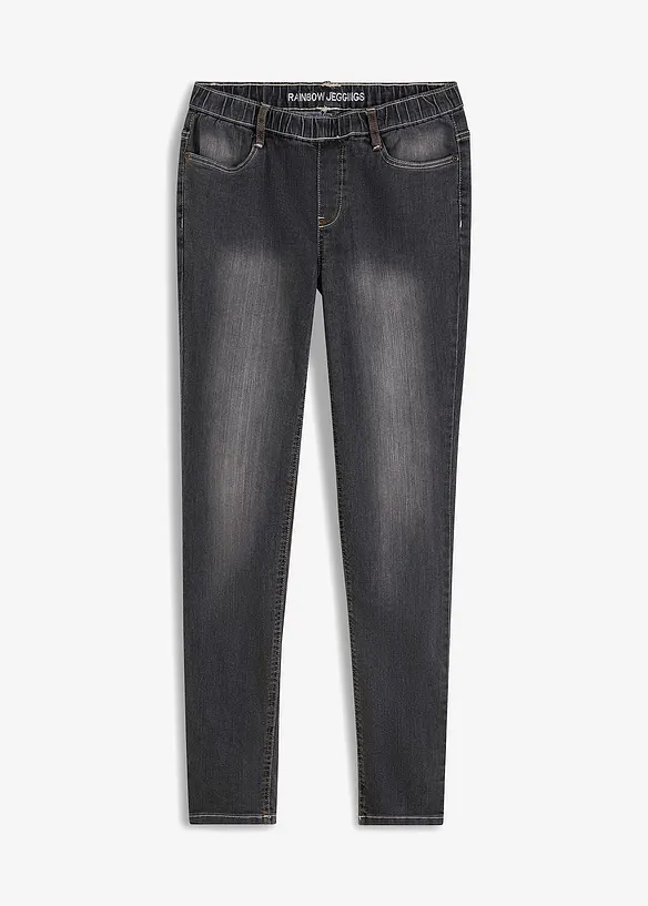 Jeggings skinny con cinta comoda, vita media, bonprix