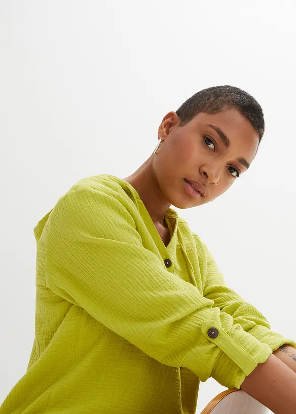 Blusa in mussola di puro cotone, bonprix