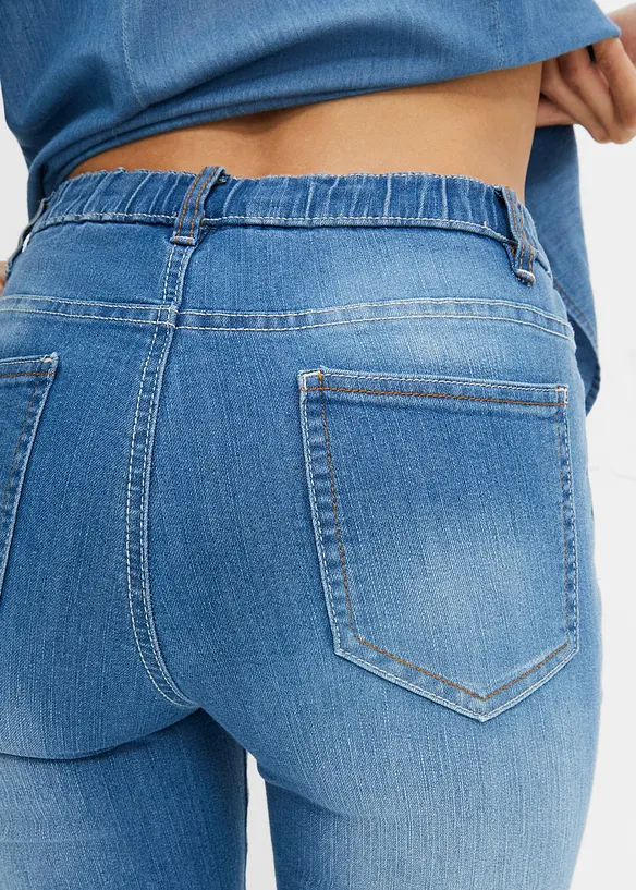 Jeggings skinny con cinta comoda, vita media, bonprix