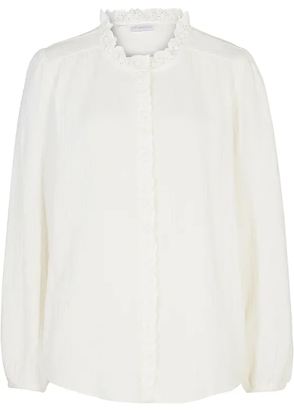 Camicetta in mussola con pizzo, bonprix
