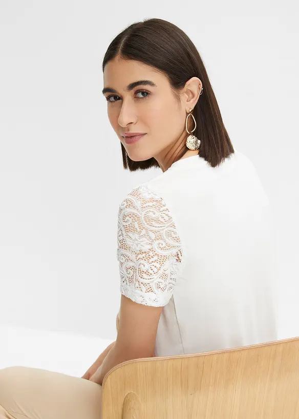 Maglia con pizzo, bonprix