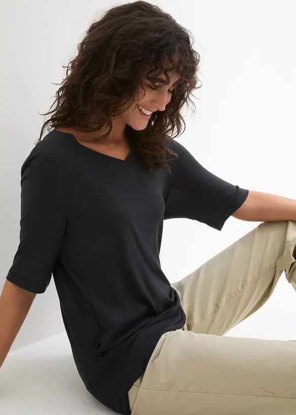 Maglia lunga in morbida viscosa (pacco da 2), bonprix