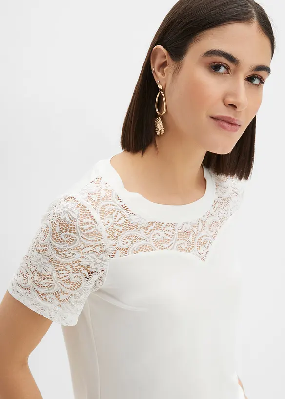 Maglia con pizzo, bonprix