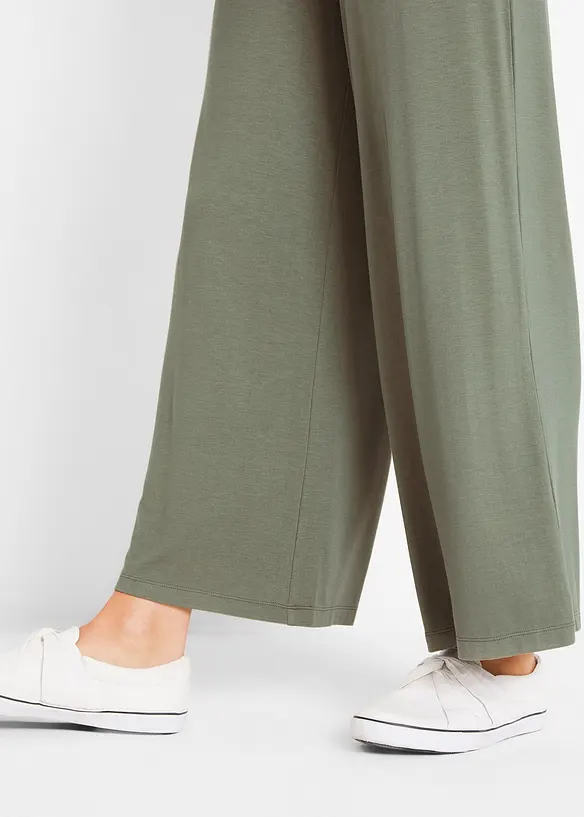 Pantaloni cropped in jersey di misto viscosa fluente, bonprix
