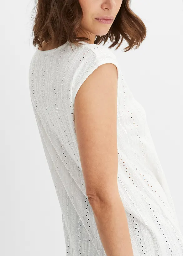 Top con ricami traforati, bonprix