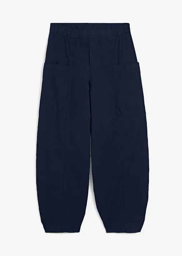 Pantaloni in twill di misto cotone elasticizzato, bonprix