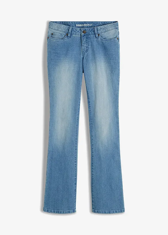 Jeans bootcut elasticizzati, vita media, bonprix