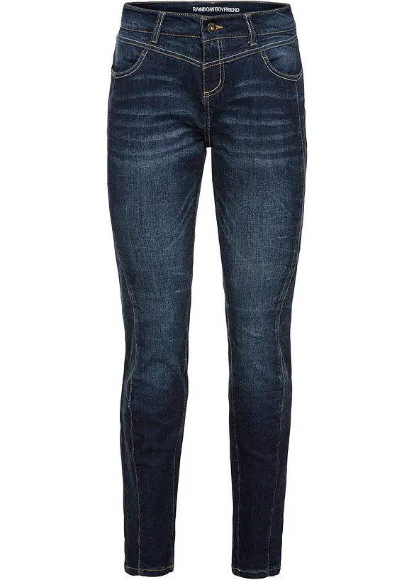 Jeans boyfriend elasticizzati, vita media, bonprix