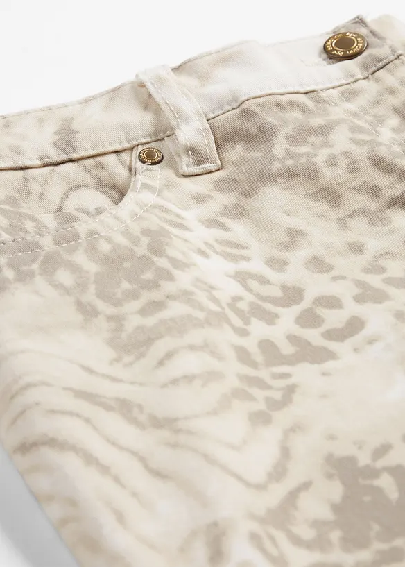 Pantaloni cropped elasticizzati fantasia, bonprix