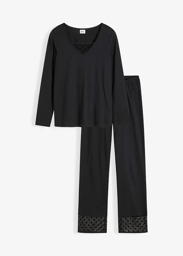 Pigiama con pizzo delicato, bonprix
