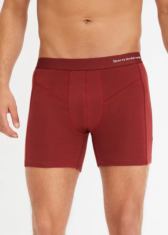 Boxer aderenti media lunghezza con cotone biologico (pacco da 3), bonprix