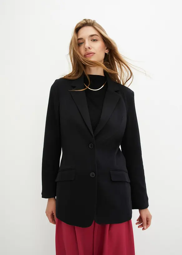 Blazer lungo in jersey di cotone, bonprix