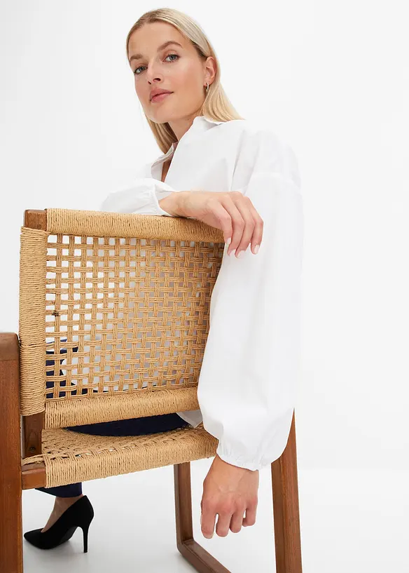 Camicia lunga oversize in puro cotone, bonprix