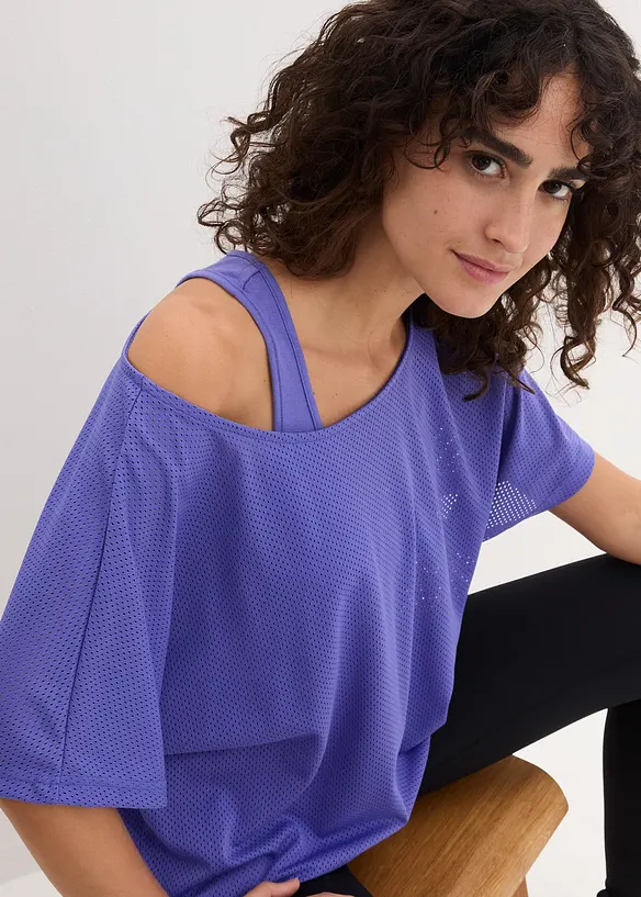 Top per sport con maglia in mesh (set 2 pezzi), bonprix