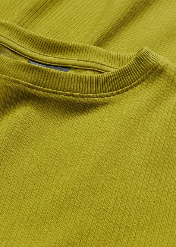 Maglia a maniche lunghe a coste in puro cotone, bonprix