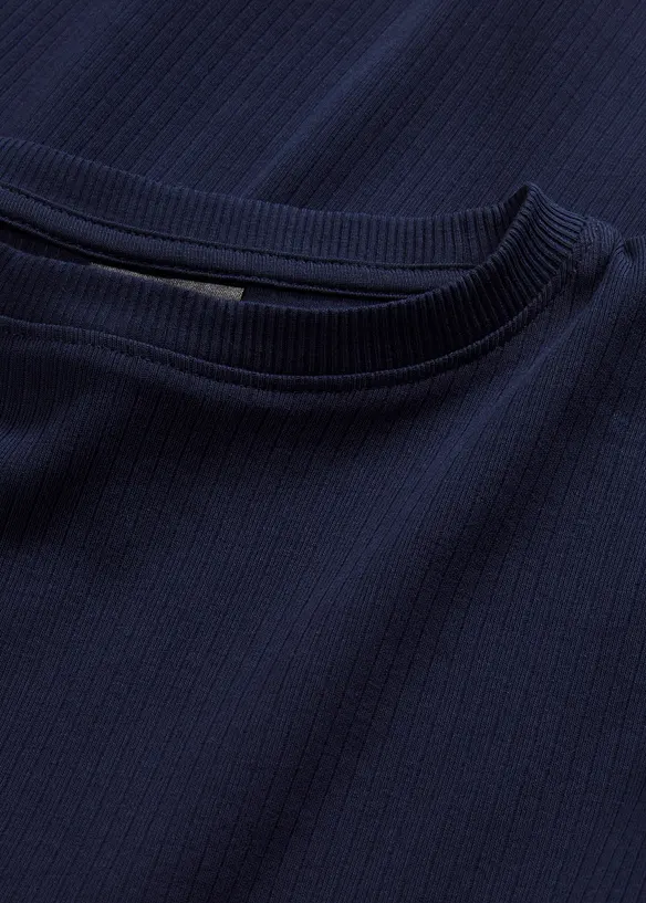 Maglia a maniche lunghe a coste in puro cotone, bonprix