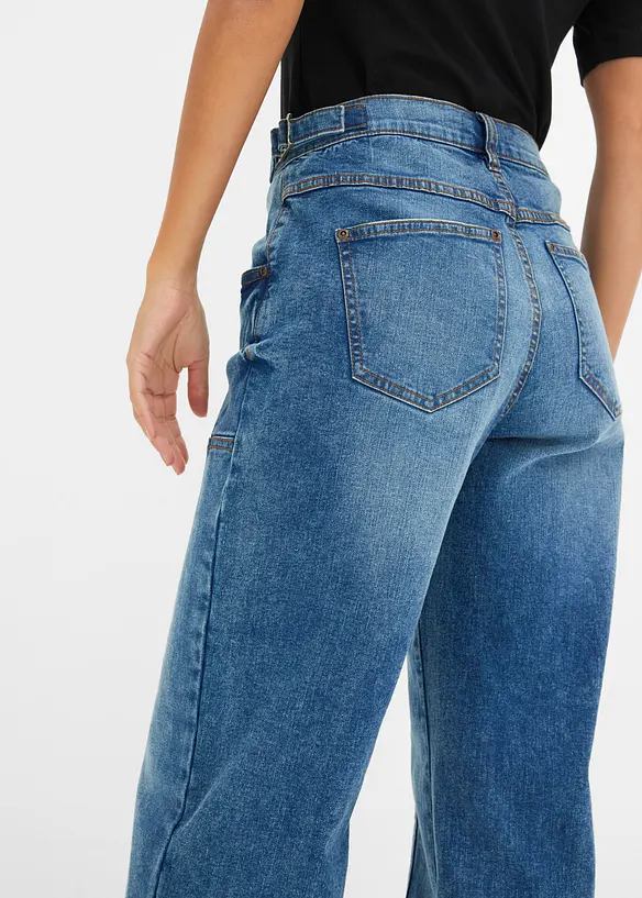 Jeans wide leg, vita media, bonprix