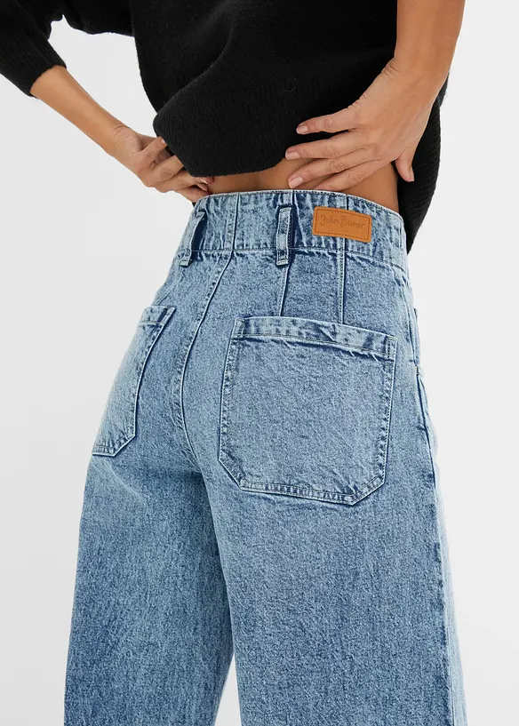 Jeans wide leg, vita alta, bonprix