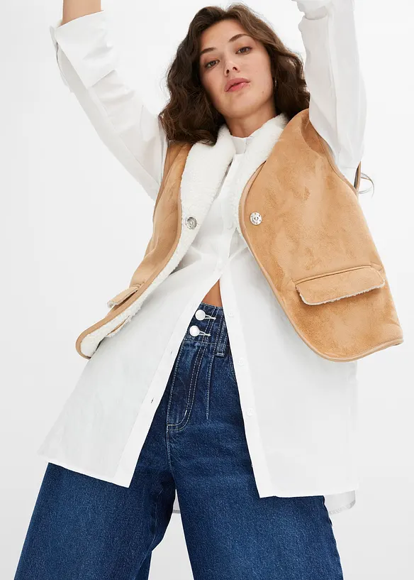 Jeans wide leg, vita alta, bonprix