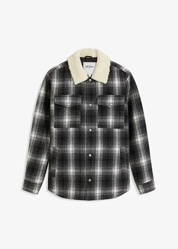 Giacca-camicia con colletto teddy, bonprix