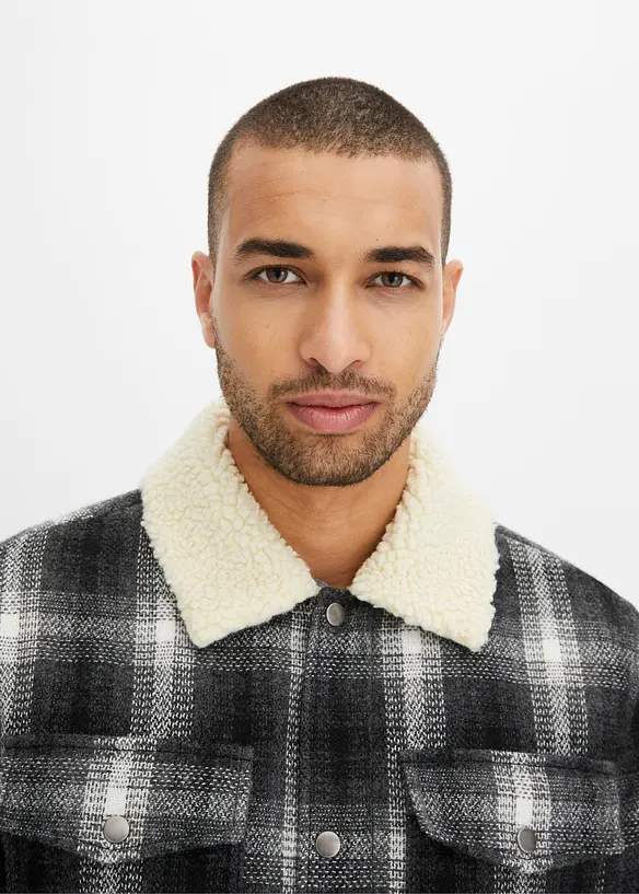 Giacca-camicia con colletto teddy, bonprix
