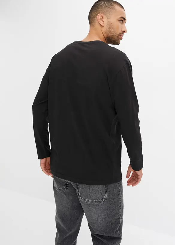 Maglia a maniche lunghe in cotone biologico, loose fit, bonprix