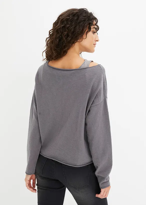 Maglione e top in puro cotone (set 2 pezzi), bonprix