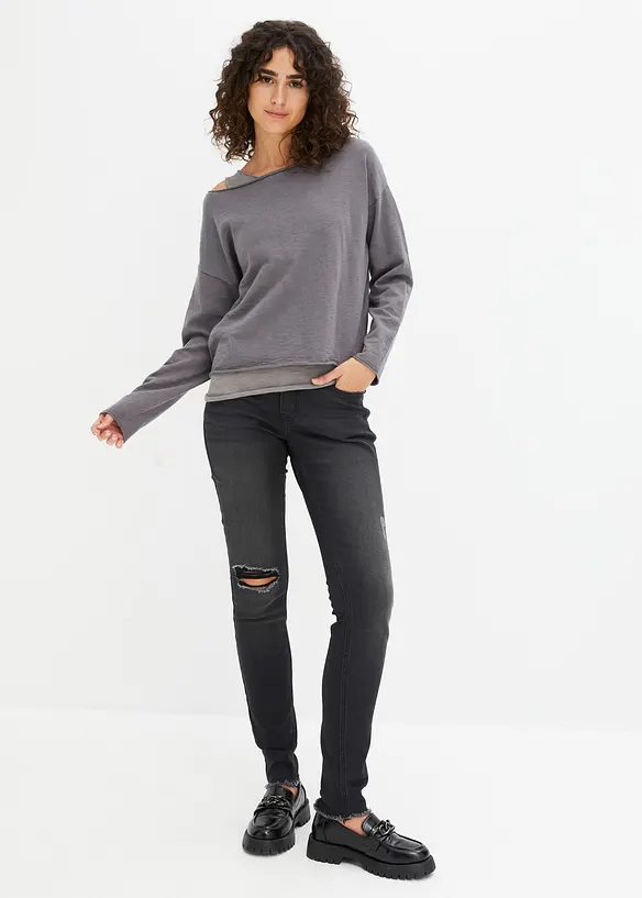 Maglione e top in puro cotone (set 2 pezzi), bonprix