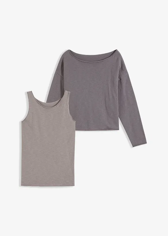 Maglione e top in puro cotone (set 2 pezzi), bonprix