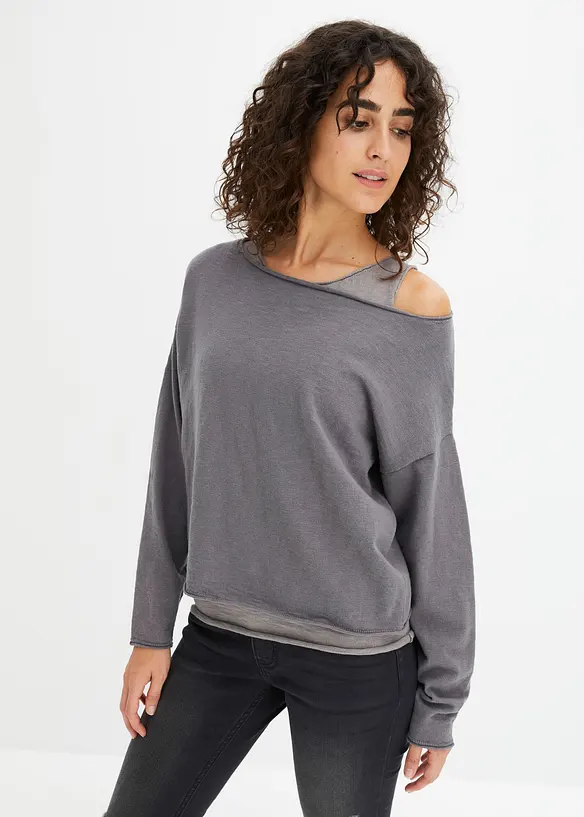 Maglione e top in puro cotone (set 2 pezzi), bonprix