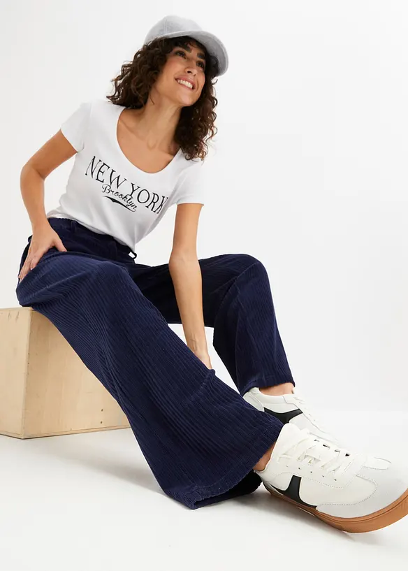 Pantaloni ampi in velluto a coste, bonprix