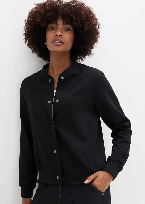 Bomber in felpa con automatici, bonprix