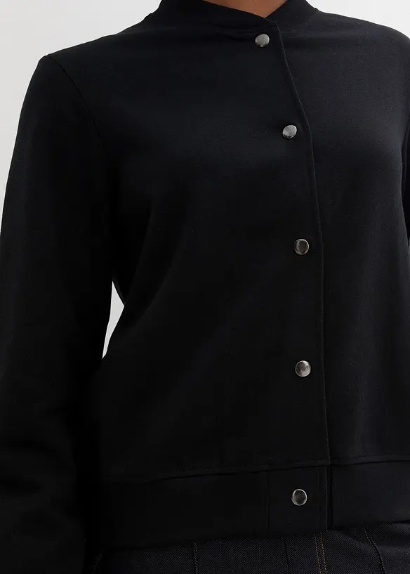 Bomber in felpa con automatici, bonprix