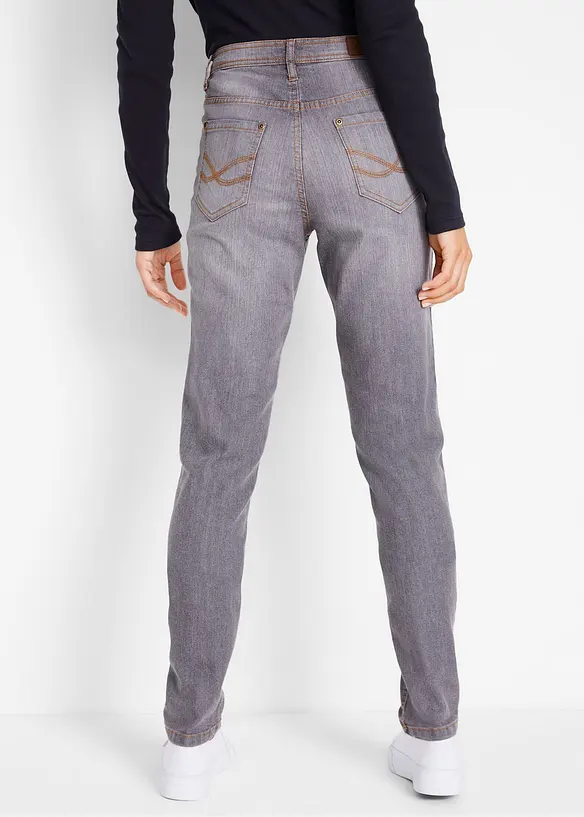 Mom jeans in stretch confortevole, vita media, bonprix