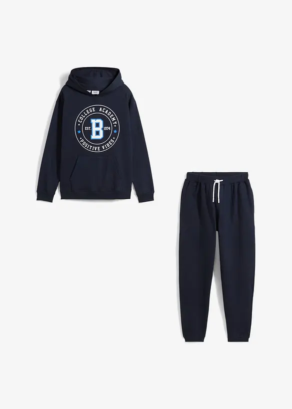 Felpa e pantaloni in cotone morbido (set 2 pezzi), bonprix