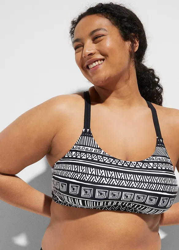 Tankini con reggiseno a bustier (set 3 pezzi), bonprix