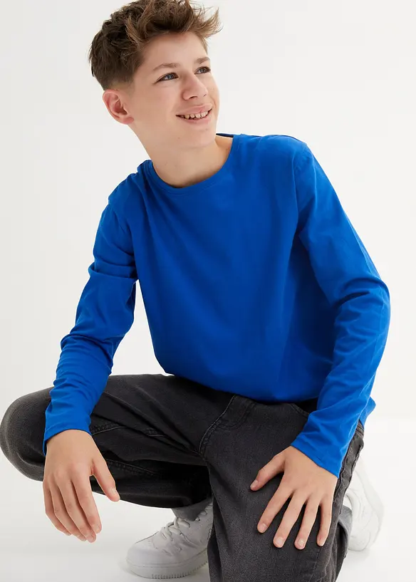 Maglia a maniche lunghe con cotone biologico (pacco da 3), bonprix