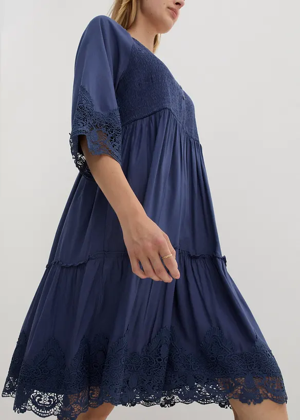 Abito chemisier con pizzo, bonprix