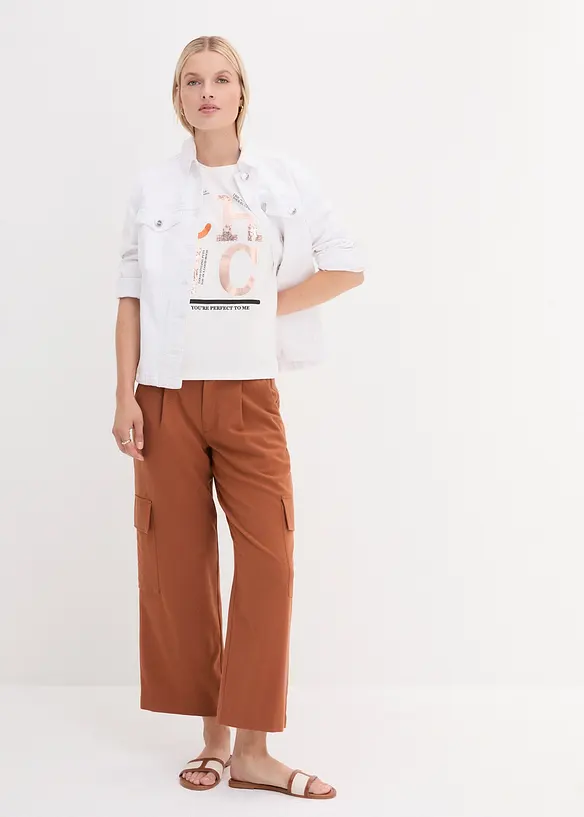 T-shirt con stampa glitterata, bonprix