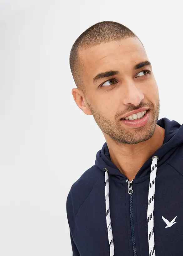 Felpa con zip e cappuccio, bonprix