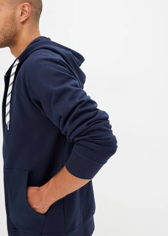 Felpa con zip e cappuccio, bonprix